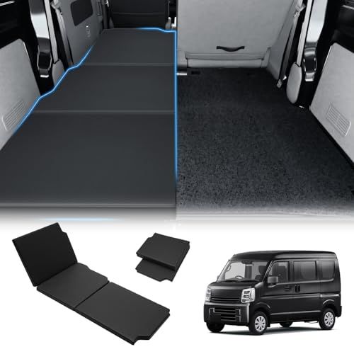 GIMUYA スズキ エブリイバン DA17V 車中泊マット 折りたたみ式 EVERY 助手席 ベッドキット 段差解消 快適睡眠 軽量 防水 専用 設計 仮眠 防災 PVC+高密度ウレタン 助手席用 ブラック 1PCSts d68c3739