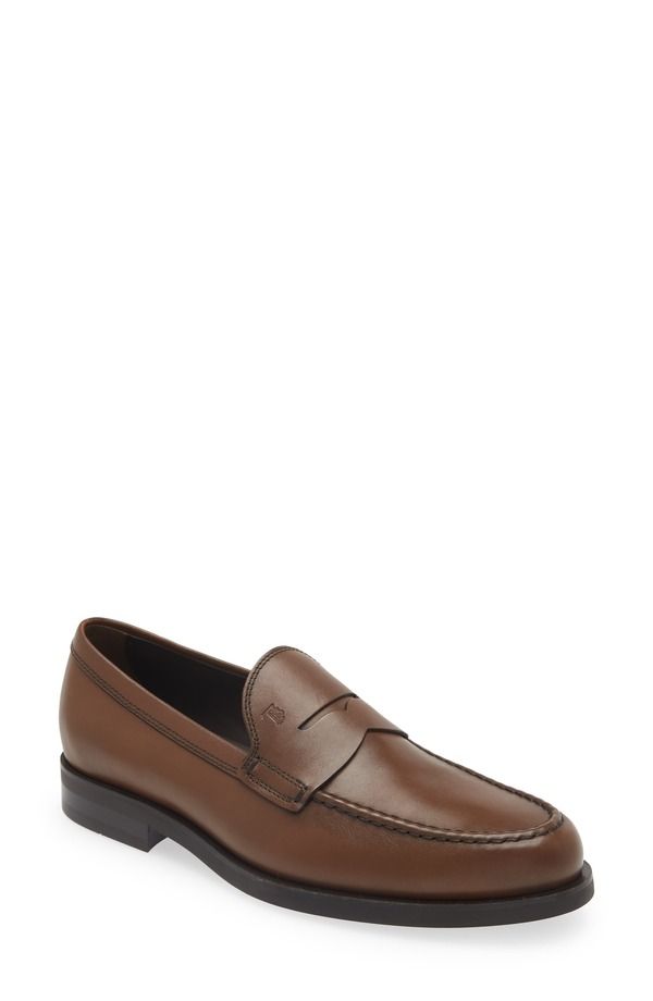 トッズ メンズ シューズ スリッポン・ローファー Tods Formale Penny Loafer Cacao