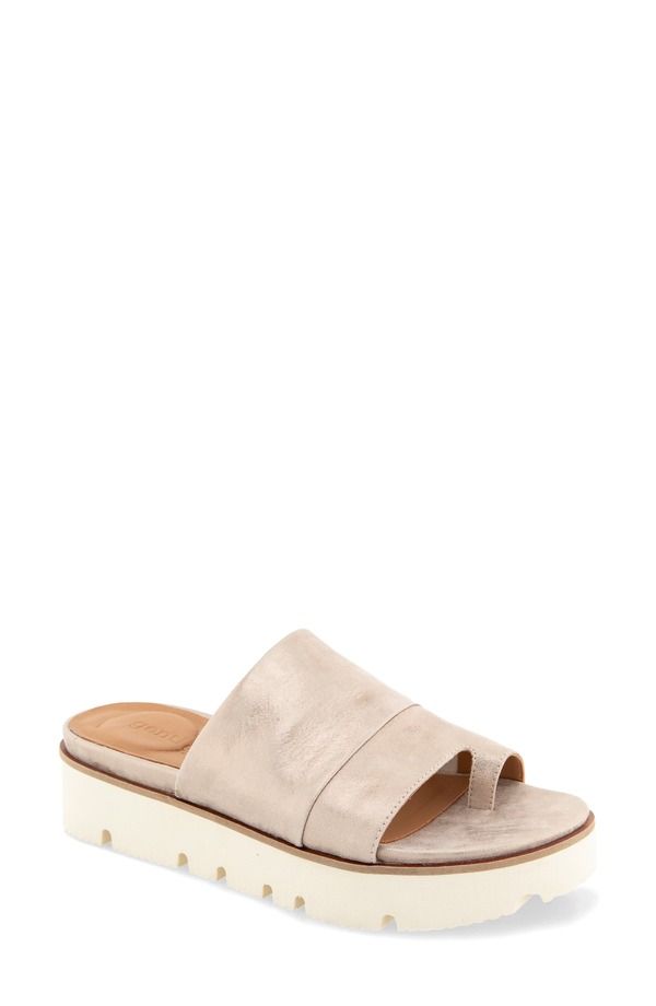 ジェントルソウルズ レディース シューズ サンダル プラットフォーム Gentle Souls Laverne Toe Looplatform Sandal Graveleather