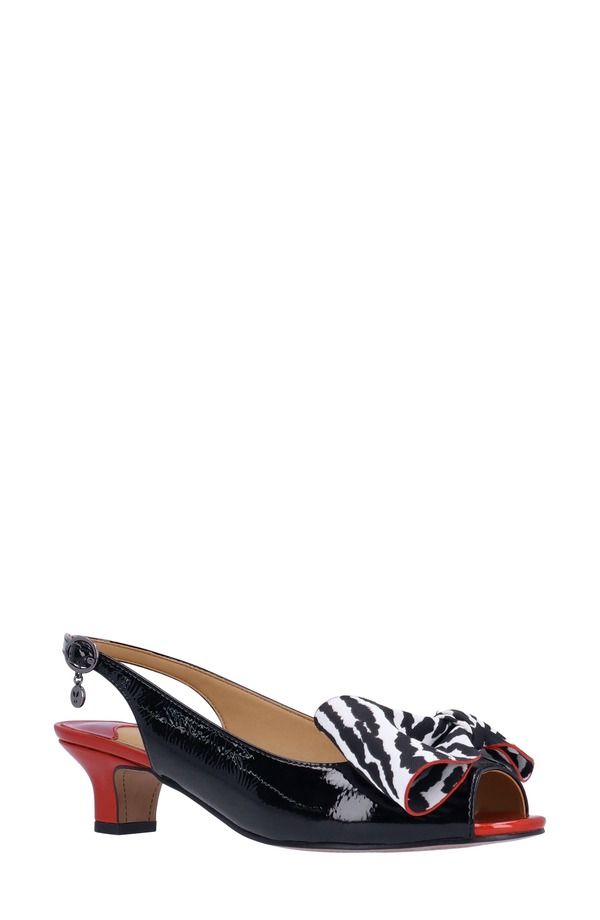 ジェイレニー レディース シューズ ヒール サンダル J Rene Lirian Slingback Peep Toe Sandal Black Red White ホワイト