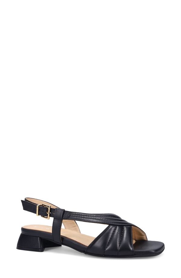 ロンホワイト レディース シューズ ヒール サンダル レザー Ron White Blair Slingback Leather Sandal Onyx