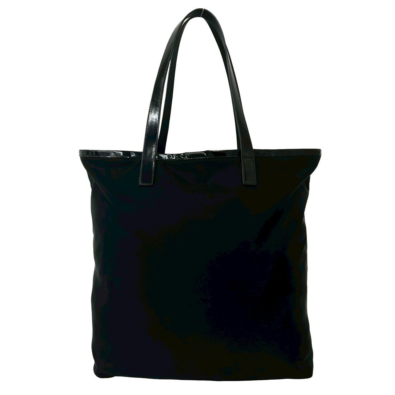 極 美品 PRADA プラダ 三角ロゴ プレート 金具 ナイロン レザー 本革