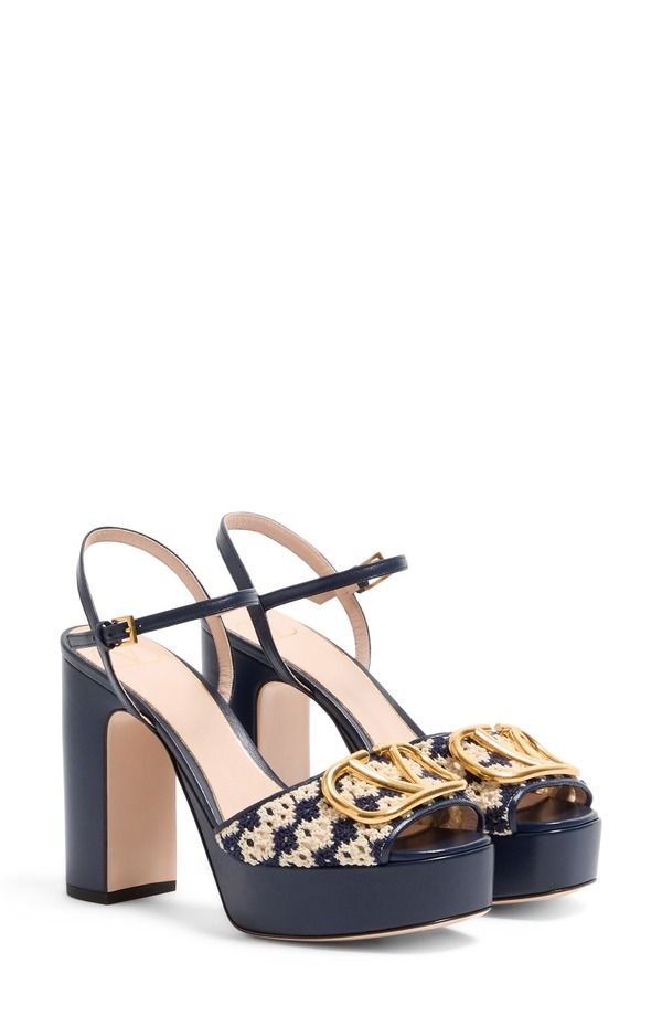 ヴァレンティノ レディース シューズ サンダル プラットフォーム ロゴ Valentino Garavani VLOGO Platform Sandal Navy ネイビー