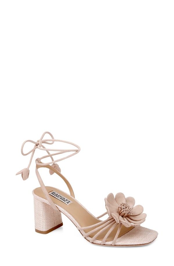 バッドグレイミッシカ レディース シューズ ヒール サンダル アンクル Badgley Mischka Collection Wallflower Ankle Wrap Sandal Nude Suede