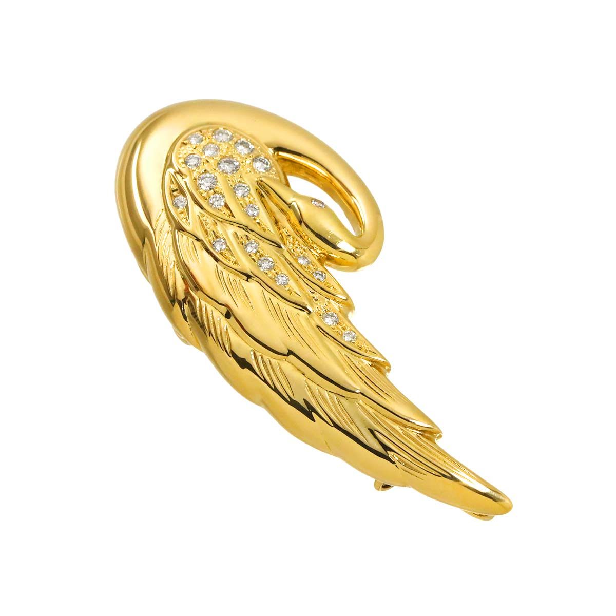 タサキ TASAKI ダイヤ 0.25ct ブローチ K18 YG イエローゴールド 750