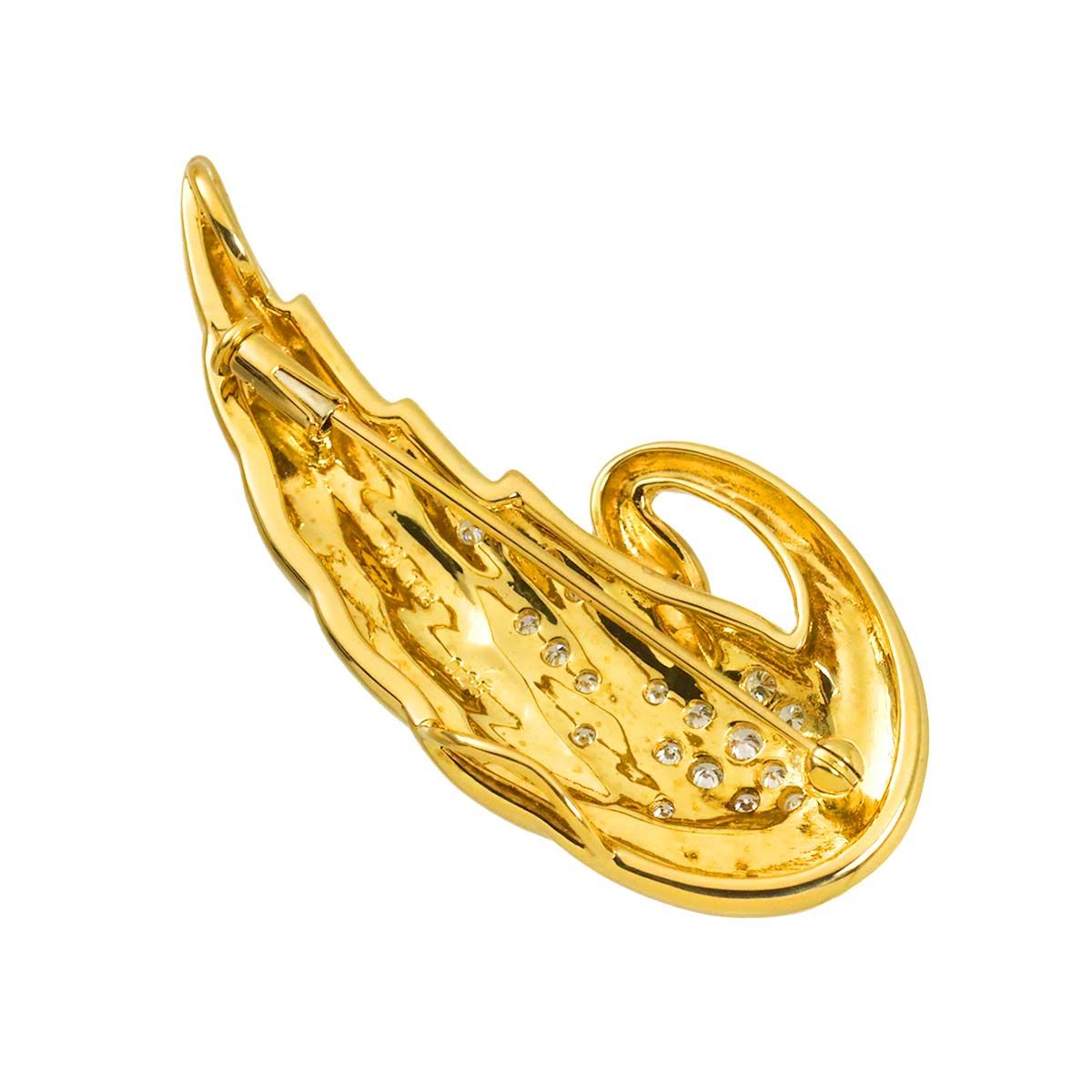 タサキ TASAKI ダイヤ 0.25ct ブローチ K18 YG イエローゴールド 750
