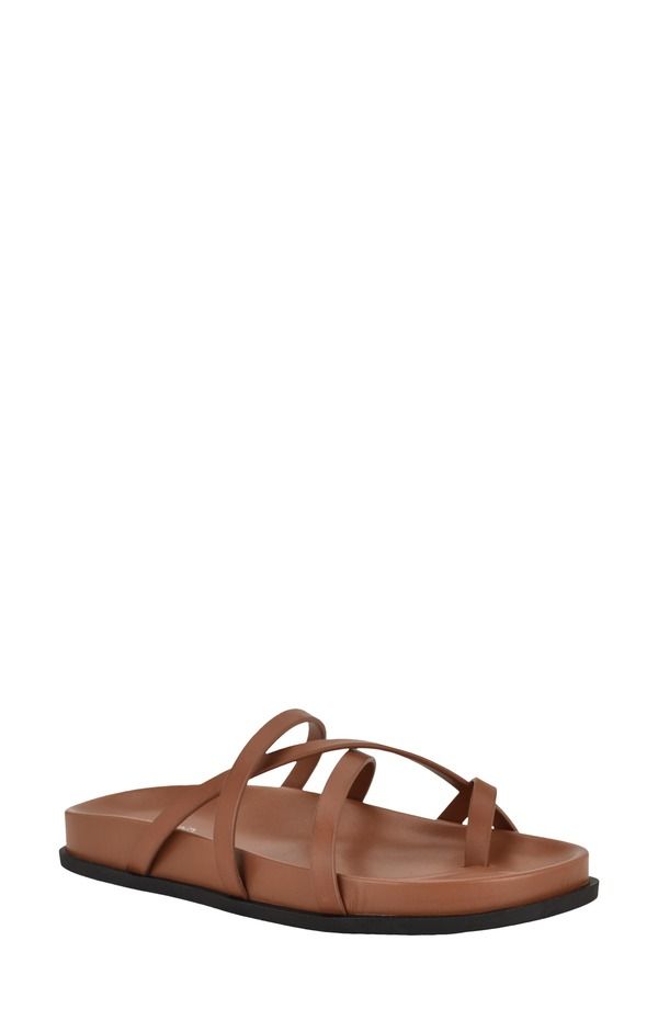 カルバンクライン レディース シューズ サンダル Calvin Klein Helden Toe Loop Sandal Dark Natural