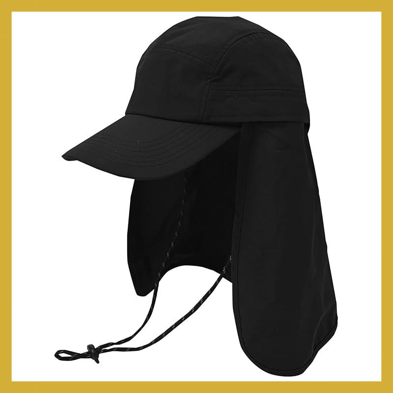 [キウ] サンシェードジェットキャップ 2ND SUNSHADE JET CAP 2ND 防水 撥水 耐水 透湿 帽子 UVカット 晴雨兼用 あご紐 日焼け対策 熱中症対策 アウトドア おしゃれ ユニセックス メンズ レディース 男女兼用 ブラック K42 0