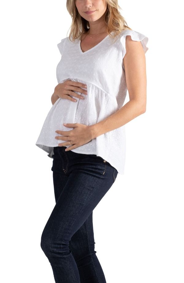 カシュクール レディース トップス シャツ Cache Coeur Butterfly top for pregnancy and breastfeeding Suzannembroidered White ホワイト