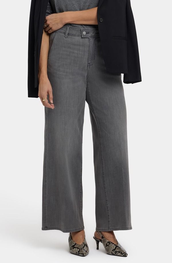 エヌワイディージェイ レディース ボトムス デニムパンツ ワイドレッグ ハイウエスト アンクル ジーンズ NYDJ Mona High Waist Ankle Wide Leg Jeans Chateau Shadow