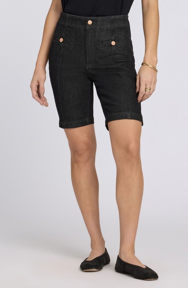 エヌワイディージェイ レディース ボトムス デニムパンツ ショートパンツ NYDJ Ella Denim Shorts Black Rinse ブラック
