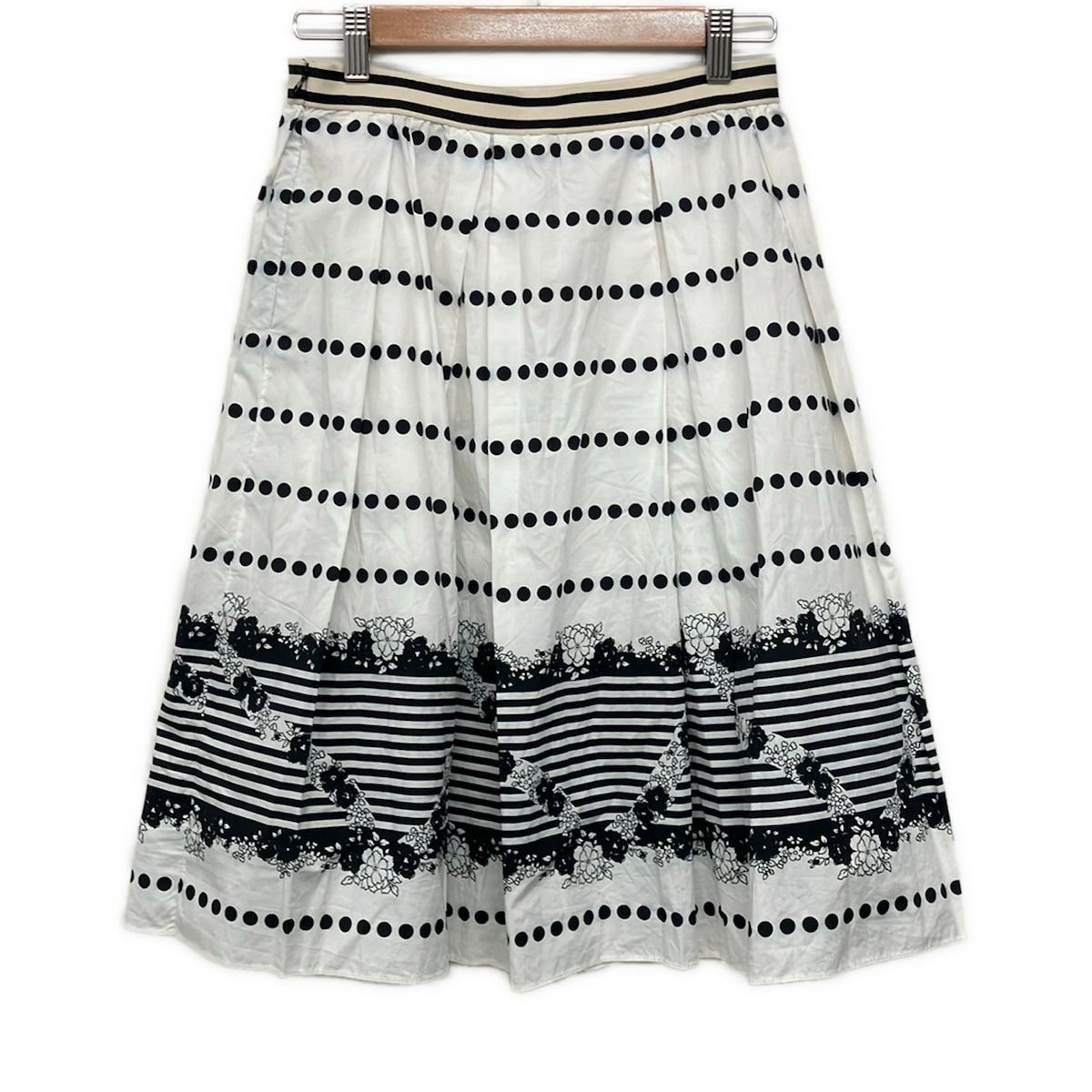 MARNI(マルニ) スカート サイズ38 S レディース美品 - 白×黒 ひざ丈 