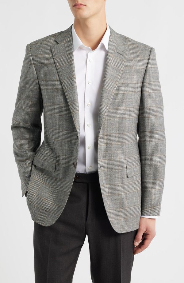カナーリ メンズ アウター ジャケット・ブルゾン レギュラーフィット ウール シルク コート Canali Siena Regular Fit Grey Glen Check Wool Silk Blend Sport Coat Grey グレー