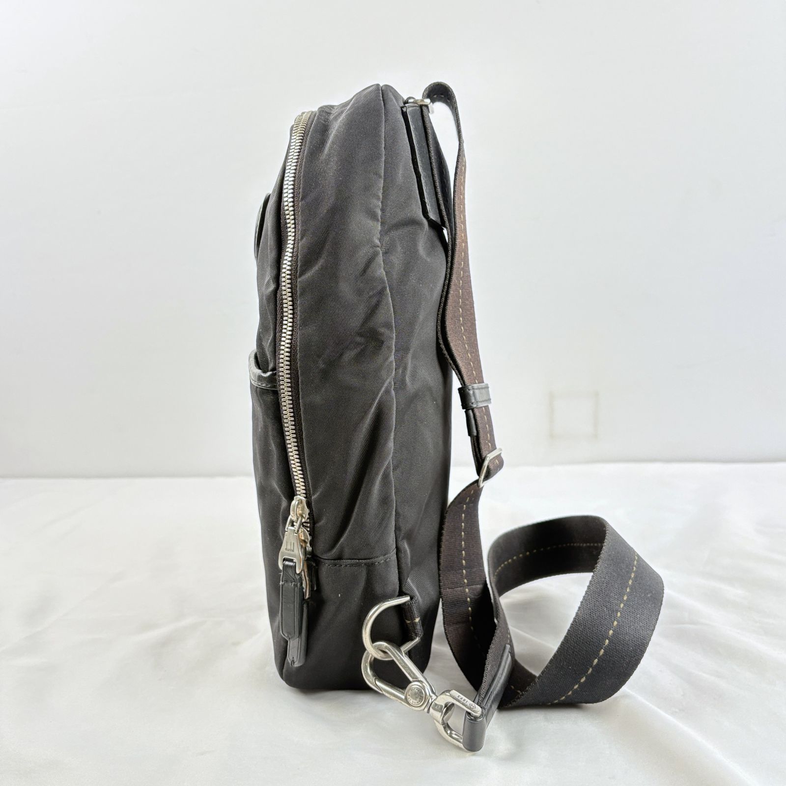 ALFRED DUNHILL ボディバッグ ブラック/グレー dunhill/ALFREDDUNHILL(ダンヒル) ショルダーバッグ - グレー×黒 斜 バッグ