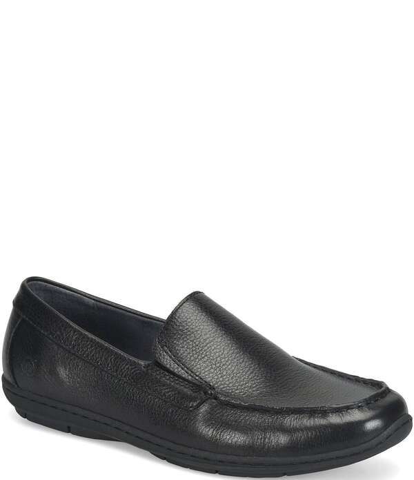 ボーン メンズ シューズ スリッポン・ローファー レザー Born Mens Weston Leather SlipOn Loafers Black ブラック