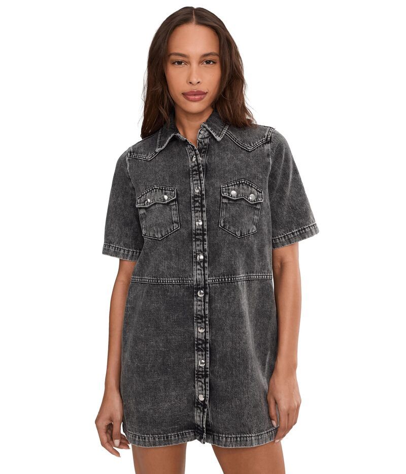 オールセインツ レディース トップス ワンピース デニム AllSaints Rock Denim Dress Washed Grey グレー