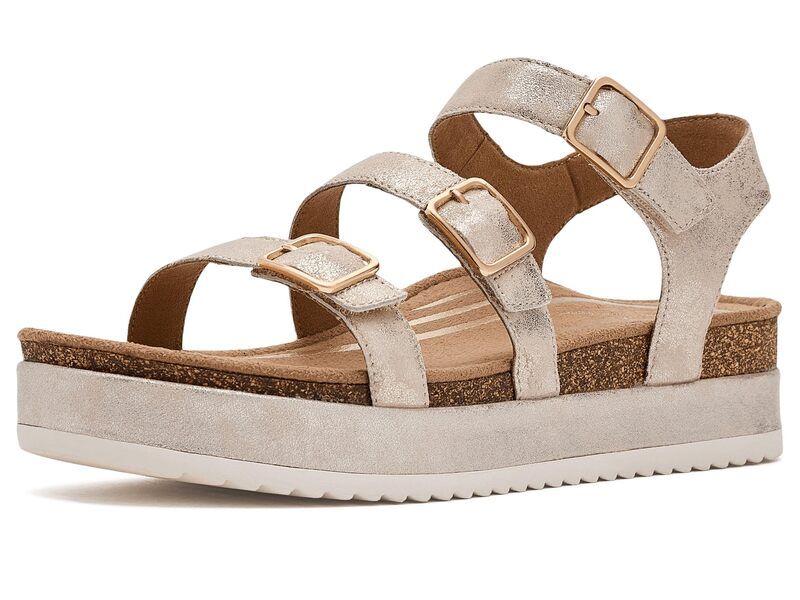 エイトレックス レディース シューズ ヒール プラットフォーム サンダル Aetrex Ariadjustable Platform Sandals Champagne シャンパン