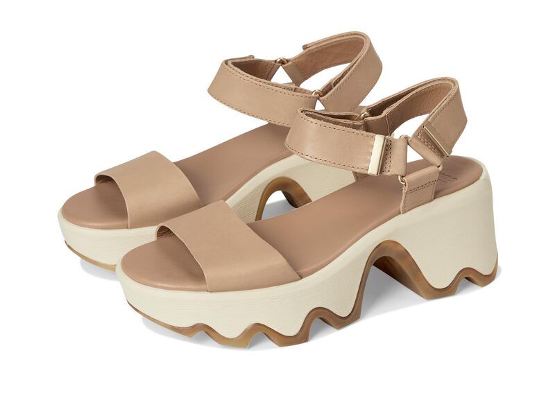 ソレル レディース シューズ ヒール SOREL Kinetic Aura Ystrap Honest BeigeBl ベージュ