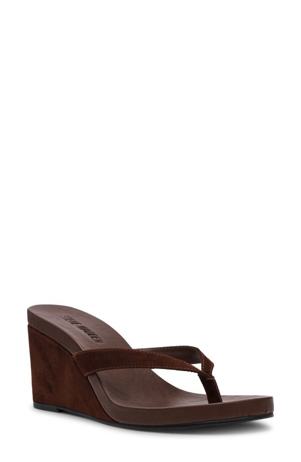 スティーブ マデン レディース シューズ ヒール サンダル Steve Madden Playing Wedge Sandal Brown Suede ブラウン
