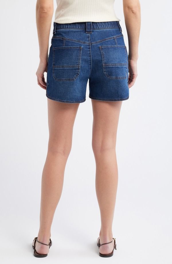 ウィットウィズダム レディース ボトムス デニムパンツ ショートパンツ Wit Wisdom Skyrise Dolphin Hem Denim Shorts Indigo インディゴ｜詳細画像