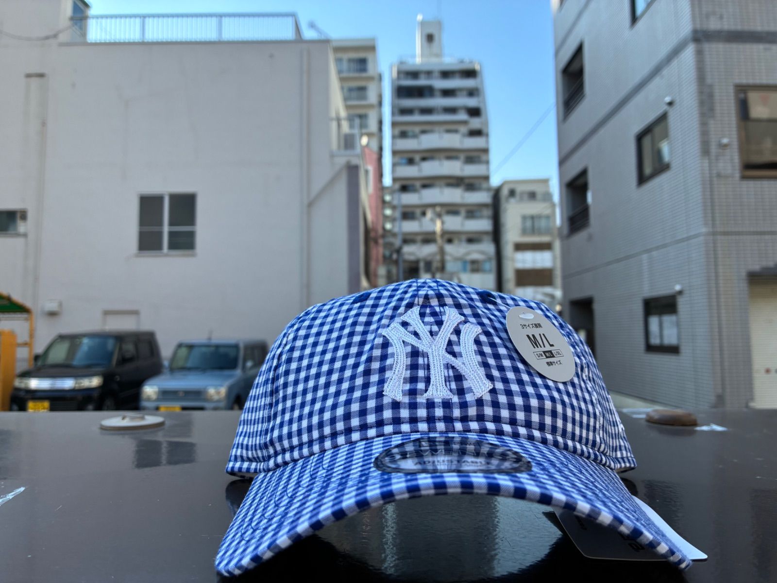 NEW ERA 9TWENTY Father's Day ニューヨーク・ヤンキース チェーンステッチ ブルーギンガムチェック M/Lサイズ ¥5280 ＋ 送料¥550