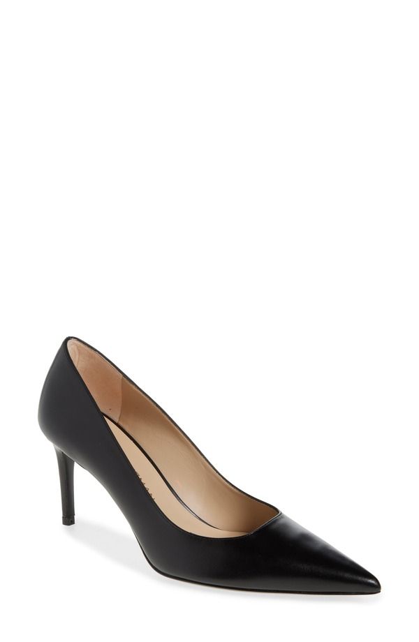 スチュアート ワイツマン レディース シューズ ヒール Stuart Weitzman Stuart Power 75 Pointed Toe Pump Black ブラック