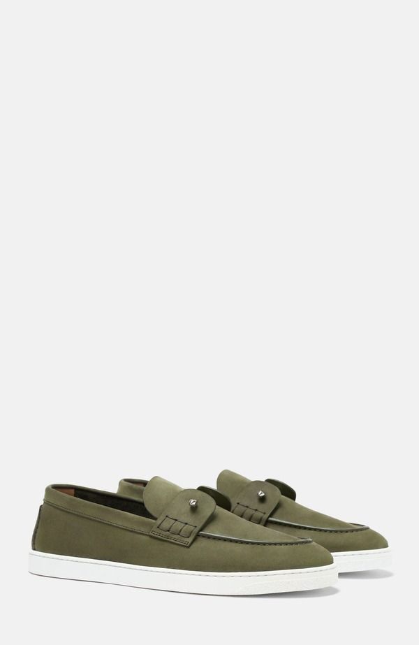 スカロッソ メンズ シューズ スリッポン・ローファー SCAROSSO Cole Loafers Khaki Green Nubuck グリーン
