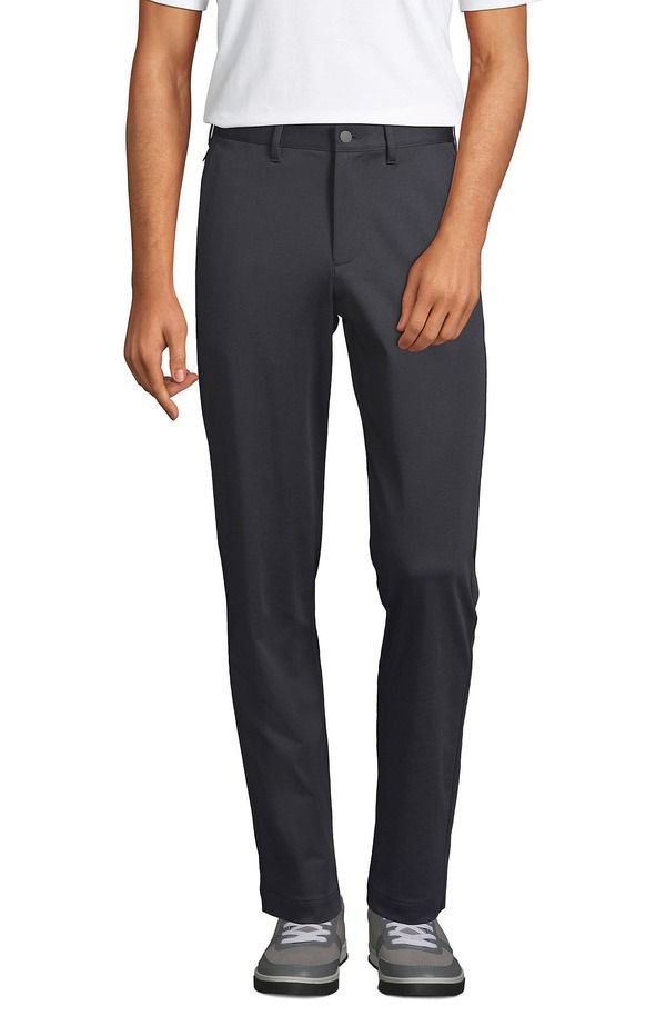 ランズエンド メンズ ボトムス カジュアルパンツ Lands End Traditional Fit Flex Performance Golf Pants Charcoal チャコール