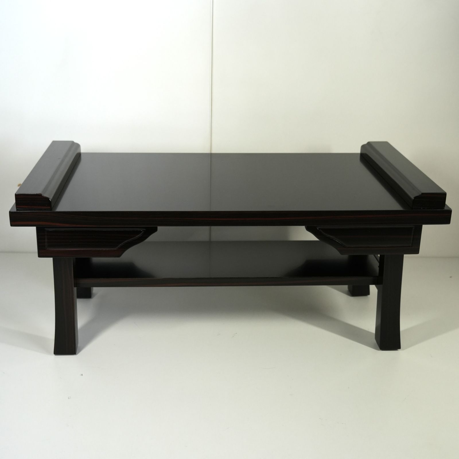 [IM] 木製　御供机　黒檀調　棚板付　16号　現状品　重さ約3.8kg