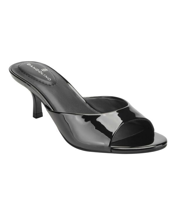 バンドリーノ レディース シューズ スリッポン・ローファー サンダル ヒール Bandolino Womens Meegin SlipOn Kitten Heel Dressandals Black Patent ブラック