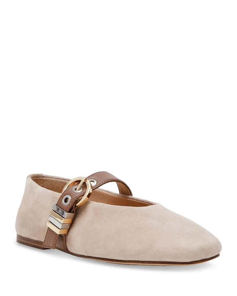 スティーブ マデン レディース シューズ パンプス STEVE MADDEN Womens Lucia Mary Jane Ballet Flats Taupe Suede トープ