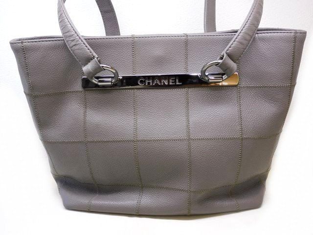 シャネル チョコバーステッチ トートバッグ ☆ グレー系 キャビア シャネル チョコバーステッチ トートバッグ ☆ グレー系 キャビア