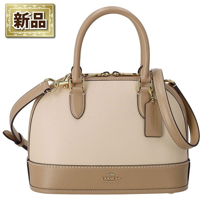 コーチ COACH サブリナ サッチェルバッグ カラーブロック CAM56 IMXUV 2025 SS アイボリー ぺブルレザー トープ スムースレザー