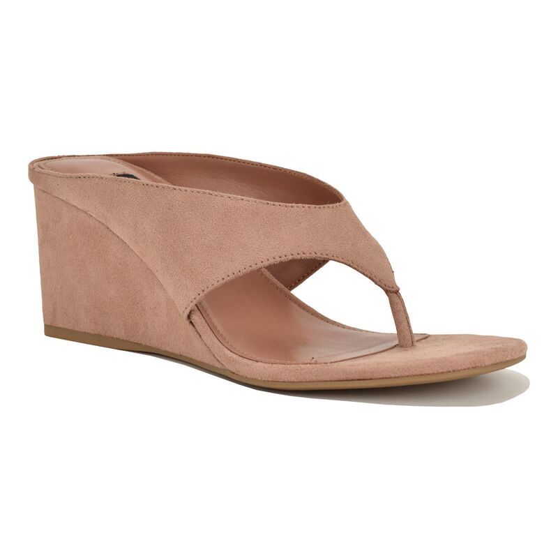 ナインウェスト レディース シューズ パンプス サンダル Nine West Jadde Womens Round Toe SlipOn Dress Wedge Sandals Taupe トープ