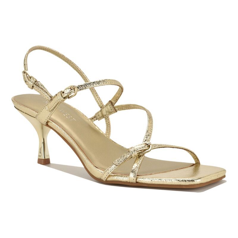 ナインウェスト レディース シューズ パンプス サンダル Nine West Hallowomensquare Toe Strappy Dressandals Gold ゴールド