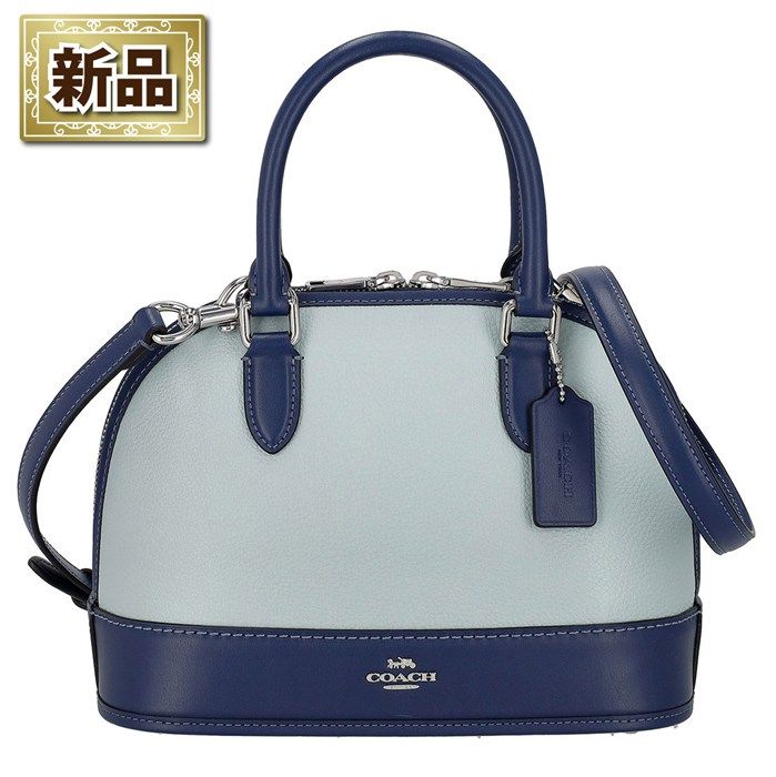 コーチ COACH ハンドバッグ/ショルダーバッグ サブリナ サッチェルバッグ カラーブロック CAM56 SVXUS 2025 SS ライトブルー リファインド ぺブルレザー ディープブルー スムースレザー シルバー金具