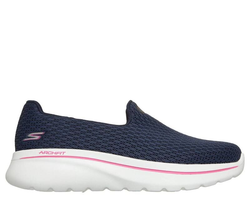 スケッチャーズ レディース シューズ スニーカー リラックスフィット Skechers Relaxed Fit GO WALK Arch Fit NJoy Gia Womensneakers Navy Pink ネイビー
