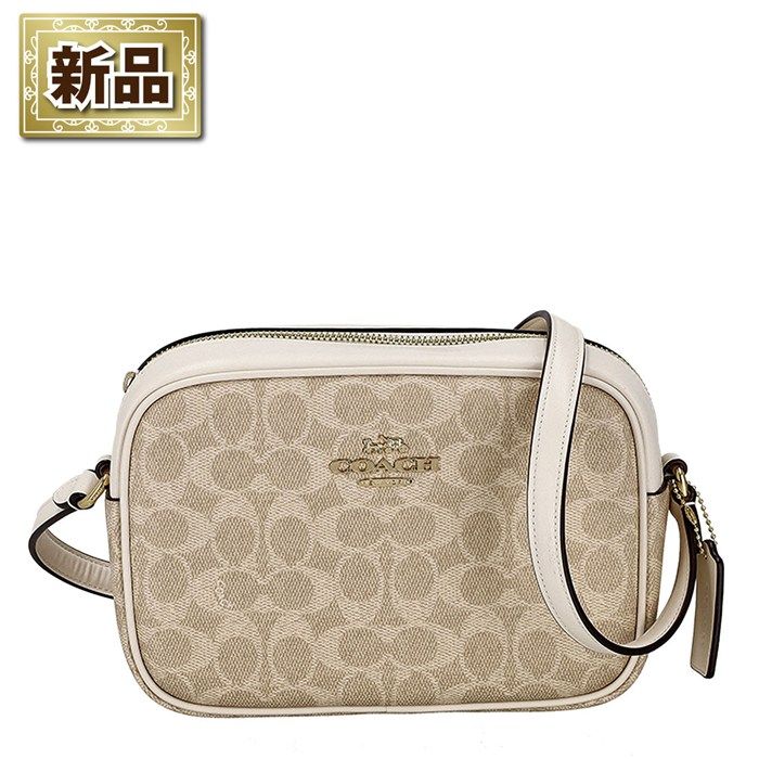 コーチ COACH ジェイミー カメラバッグ CZ186 IMXDM 2025 AW サンド シグネチャーキャンバス チョーク レザー ゴールド金具 24,211円
