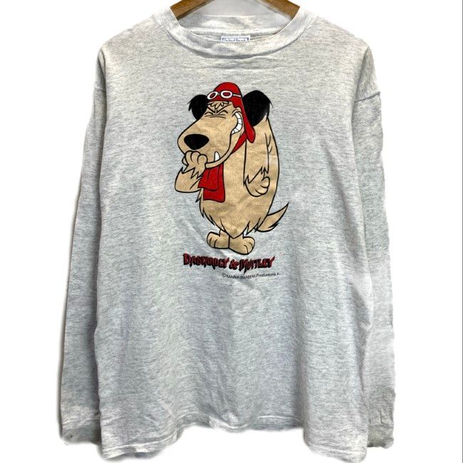 【中古】　United Sports　ロンT　長袖　カットソー　トップス　クルーネック　キャラクター　ケンケン　スカイキッドブラック魔王　Dastardly and Muttley　USA製　古着　/1952