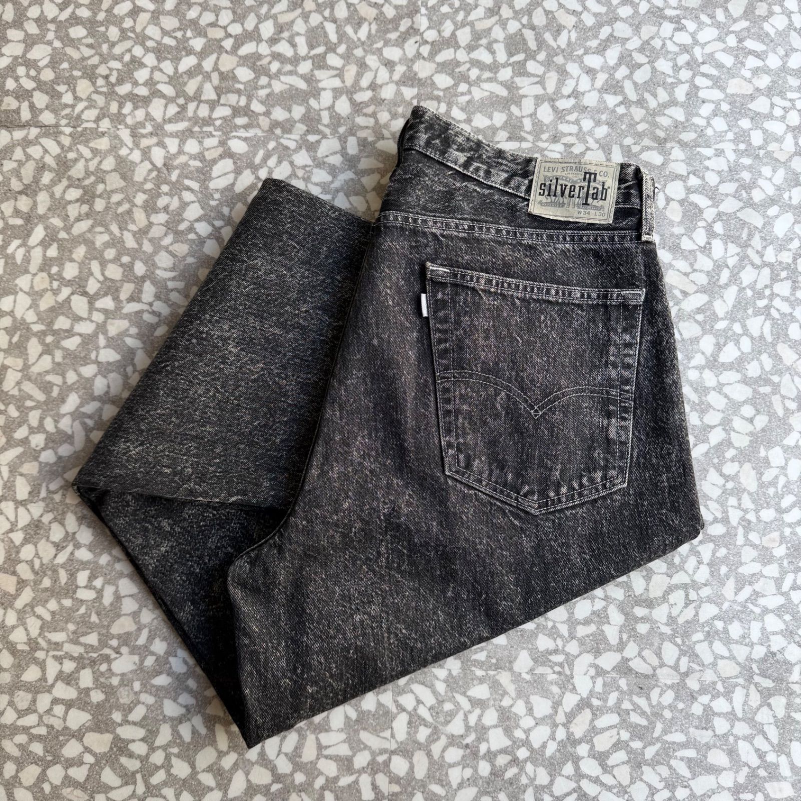 SHSE　LEVIS SILVER TAB バギー 34L30 ブラック Levi's / Silver Tab BAGGY chemical wash size 34×30 リーバイス