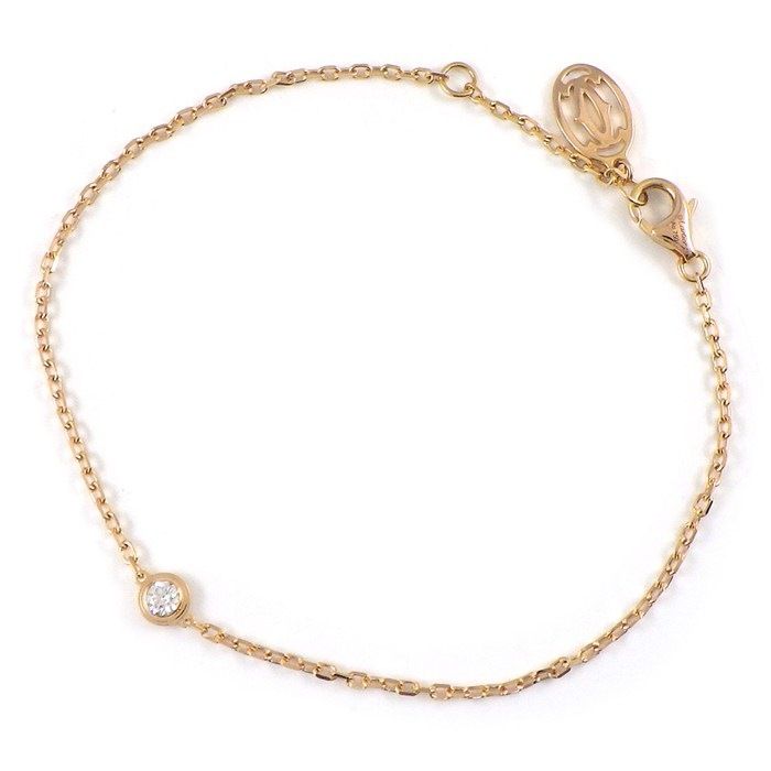 カルティエ Cartier ブレスレット ダムール スモールモデル SM ディアマン レジェ B6040300 1ポイント ダイヤモンド 0.09ct K18PG 【中古】