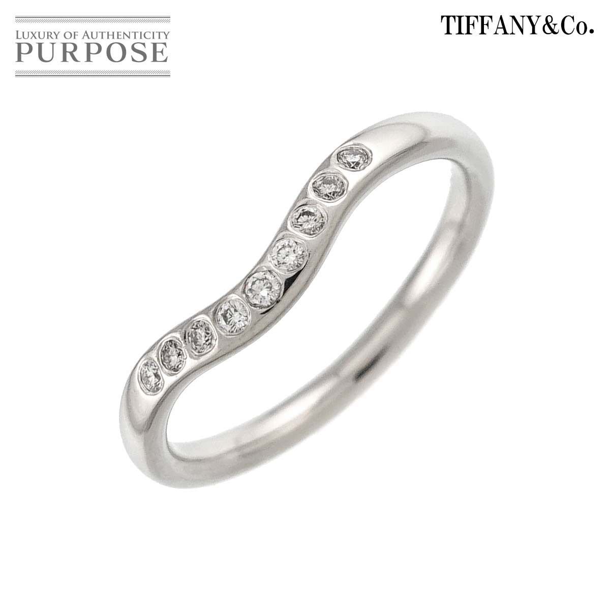 ティファニー TIFFANY&Co. カーブド バンド 10号 リング ダイヤ Pt プラチナ 指輪 Curved Band Diamond Ring 90322729