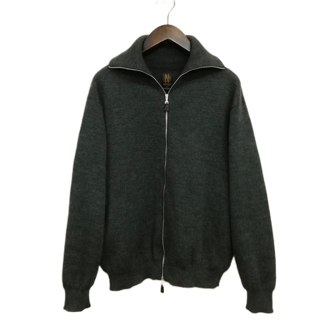 バトナー BATONER BN-24FM-090 ユナイテッドアローズ 別注 24AW ダブルフェイス ドライバーズニット ジャケット 美品 2 チャコール