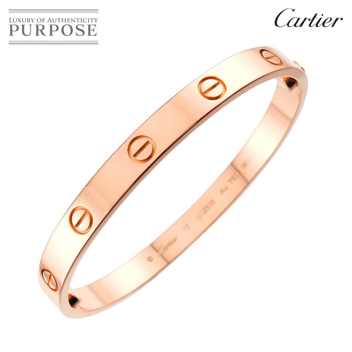 カルティエ Cartier ラブ ブレス #17 K18 PG ピンクゴールド 750 ブレスレット バングル Love Bracelet【証明書付き】 90323523