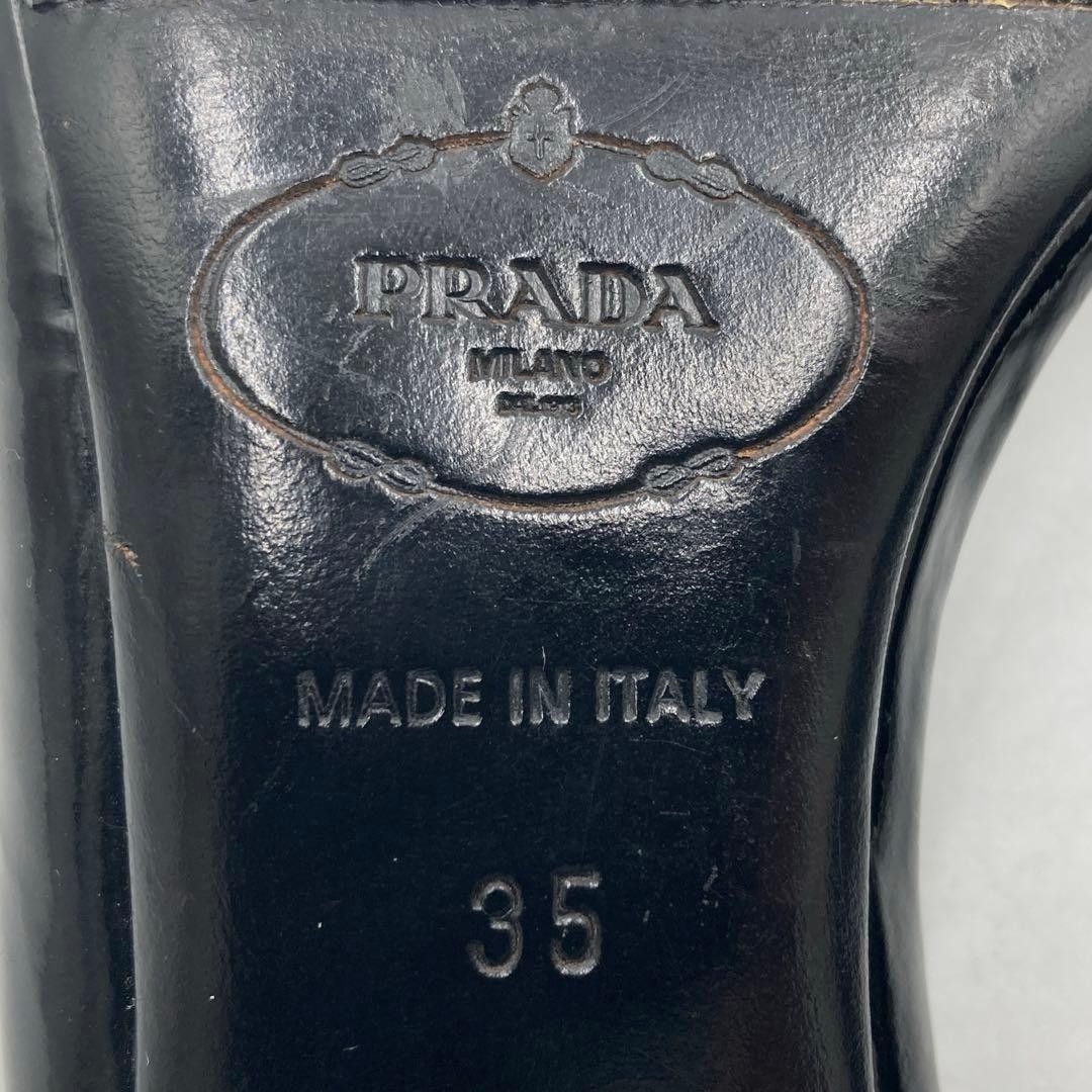 PRADA プラダ サンダル 35 エナメル ブラック イタリア製 - メルカリ