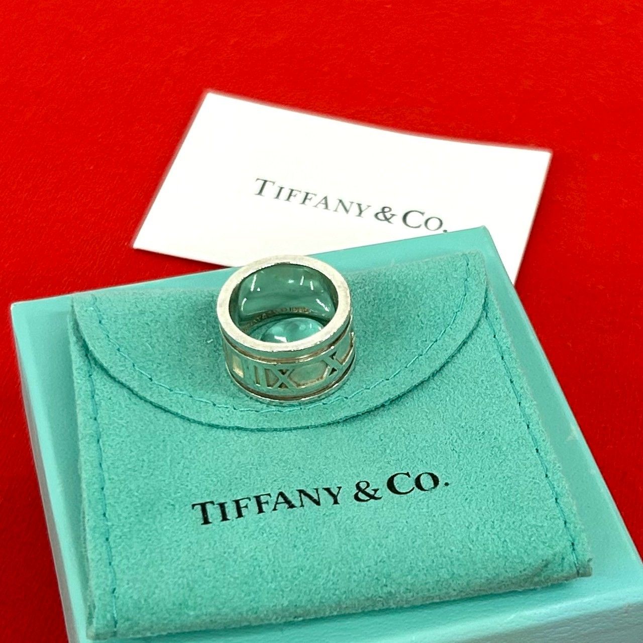 極 美品 TIFFANY&Co. ティファニー ヴィンテージ アトラス ワイド リング シルバー925 7号 指輪 アクセサリー シルバー 88666