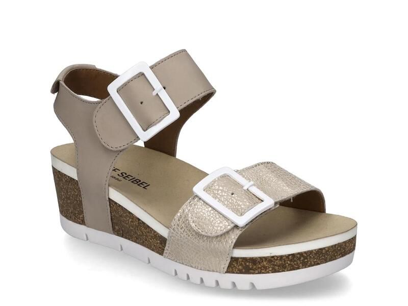 ジョセフセイベル レディース シューズ サンダル Josef SeibelQuinn 02 Wedge Sandal Womens TaupeGold Metallic トープ