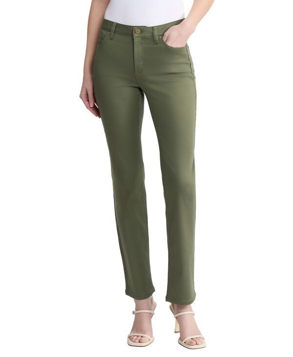 ジョーンズニューヨーク レディース ボトムス デニムパンツ ジーンズ Jones New York Womens MidRise Lexington Straight Jeans Fatigue Green グリーン