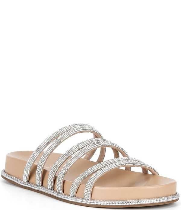 ジャンビニ レディース シューズ サンダル Gianni Bini Delgado Strappy Rhinestone Footbed Sandals Dark Almond