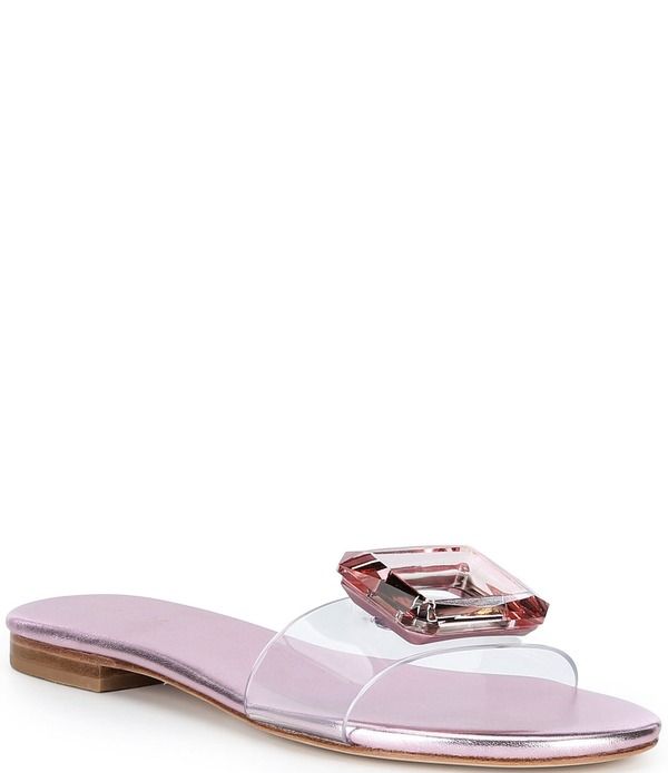 セシリア ニューヨーク レディース シューズ パンプス サンダル トール Cecelia New York Phillis Metallic Vinyl Slide Sandals Pink Metallic ピンク